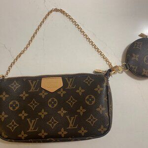 Louis Vuitton Pochette Purse + Round Coin Pouch